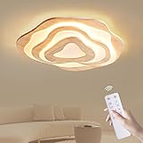 LED Deckenleuchte Holz Wohnzimmer Deckenlampe Dimmbar mit...