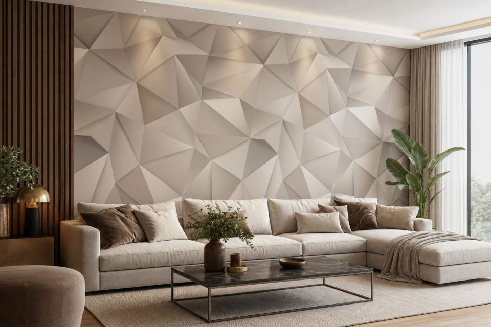 3d tapete wohnzimmer - 3D Tapete im Wohnzimmer: Mehr Tiefe und Atmosphäre mit beeindruckender Wandgestaltung